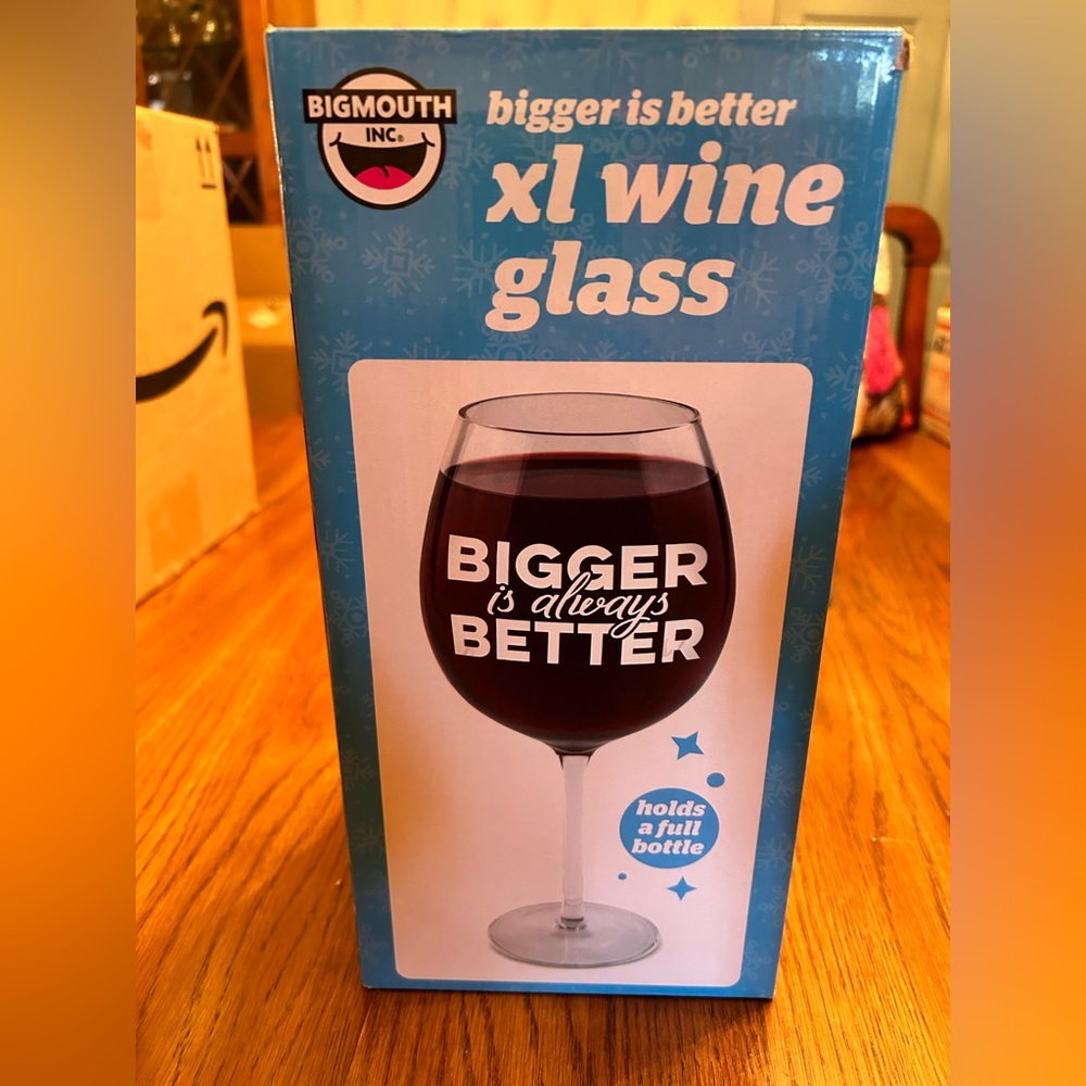 BigMouth Inc XL wine glass. Never used. Opened once for photos.